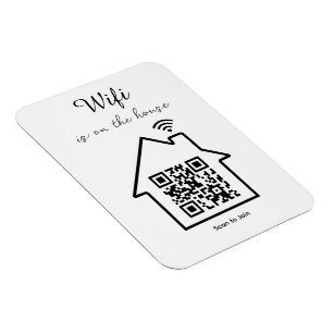 Modernes Minimalistisches WiFi QR Code Flexibles F Magnet