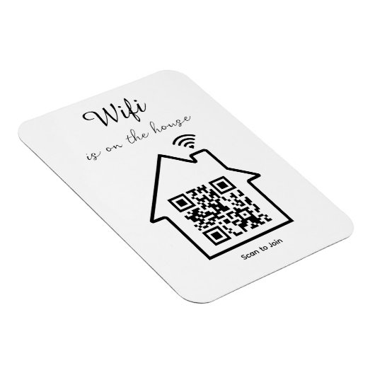 Modernes Minimalistisches WiFi QR Code Flexibles F Magnet (Rechte Seite)