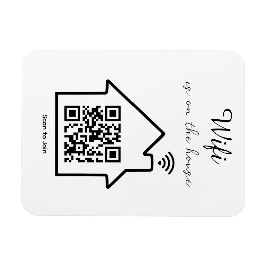 Modernes Minimalistisches WiFi QR Code Flexibles F Magnet (Horizontal)