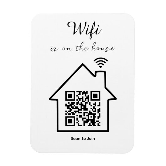 Modernes Minimalistisches WiFi QR Code Flexibles F Magnet (Vertikal)