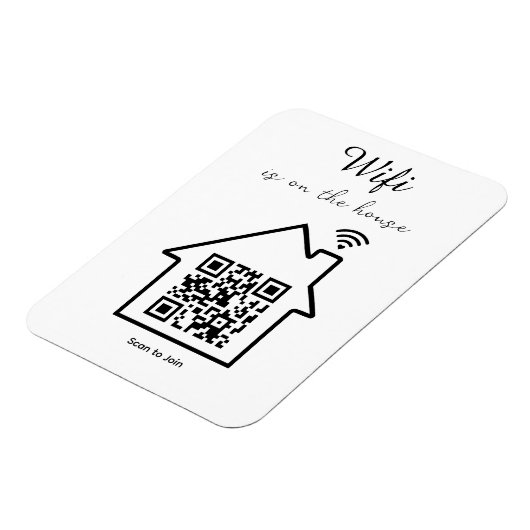 Modernes Minimalistisches WiFi QR Code Flexibles F Magnet (Linke Seite)