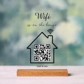 Modernes Minimalistisches WiFi QR Code Tabletop Acrylschild (Neutral)