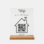 Modernes Minimalistisches WiFi QR Code Tabletop Acrylschild (Vorderseite)