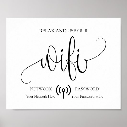 Modernes Minimalistisches WiFi-Zeichen Poster (Vorne)