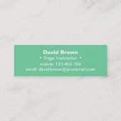 Modernes Minimalistisches Yoga-freiberuflich Mini Visitenkarte (Rückseite)