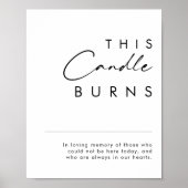 Modernes Minimalistisches Zeichen dieser Kerzenleu Poster (Vorne)