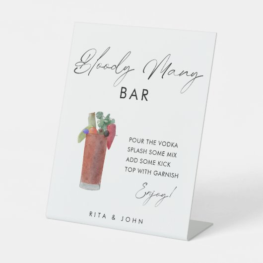 Modernes, Minimalistisches Zeichen von Bloody Mary Sockelschild (Vorderseite)