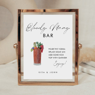 Modernes, Minimalistisches Zeichen von Bloody Mary Sockelschild