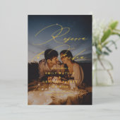 Modernes Minimalkalligrafisches Foto Reserva la Fe Folieneinladung (Stehend vorne)