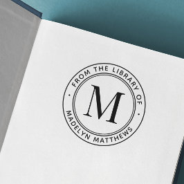 Modernes Minimalmonogramm aus der Bibliothek des B Permastempel