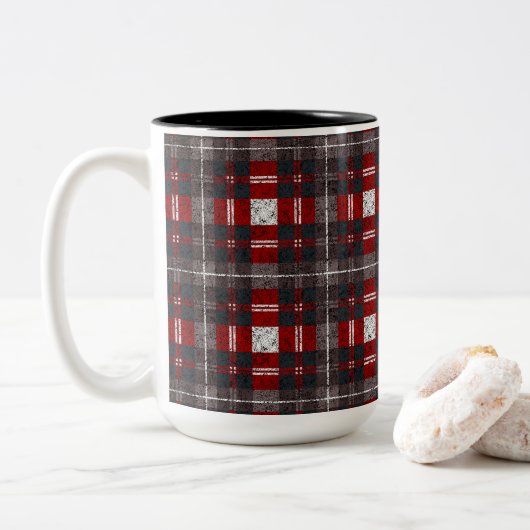 Modernes Minimalmuster Zweifarbige Tasse (Mit Donut)