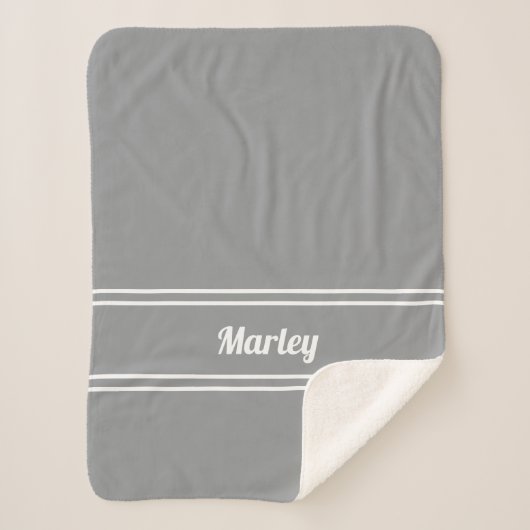 Modernes Minimalname Mit Monogramm Script Trendy G Sherpadecke (Vorderseite)