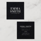 Modernes Minimalschwarz Quadratische Visitenkarte (Vorne/Hinten)