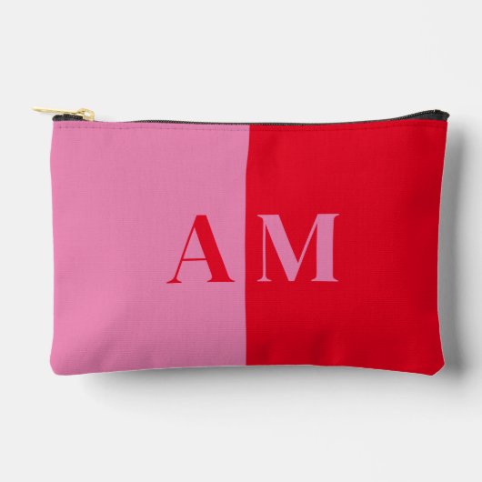Modernes Minimalsit Rosa Erstmonogramm Zubehörtasche (Vorderseite)