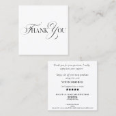 modernes Minimalskript danke Ihnen für Ihre Bestel Quadratische Visitenkarte (Vorne/Hinten)