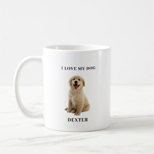 Modernes Minimalsystem Maßgeschneiderter Hund Love Kaffeetasse (Links)