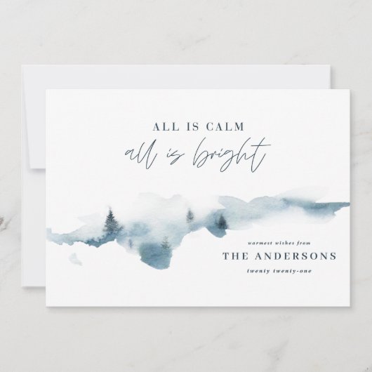 Modernes Minimum alles ruhig Weihnachten Urlaub (Vorderseite)