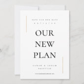 Modernes Minimum an Nicht-Foto ändern das Datum Save The Date (Vorderseite)