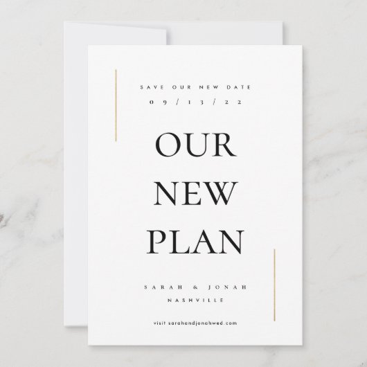 Modernes Minimum an Nicht-Foto ändern das Datum Save The Date (Vorderseite)