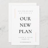 Modernes Minimum an Nicht-Foto ändern das Datum Save The Date (Vorne/Hinten)