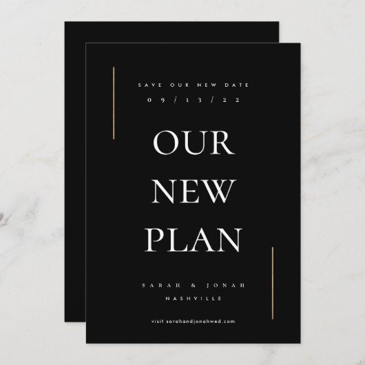 Modernes Minimum an Nicht-Foto ändern das Datum Save The Date (Vorne/Hinten)