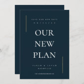 Modernes Minimum an Nicht-Foto ändern das Datum Save The Date (Vorne/Hinten)