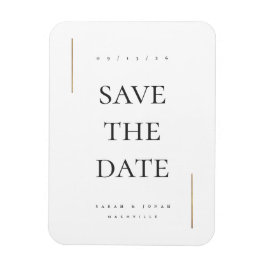 Modernes Minimum an Nicht-Foto Save the Date Magnet