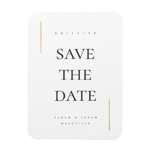 Modernes Minimum an Nicht-Foto Save the Date Magnet (Vertikal)