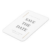 Modernes Minimum an Nicht-Foto Save the Date Magnet (Linke Seite)