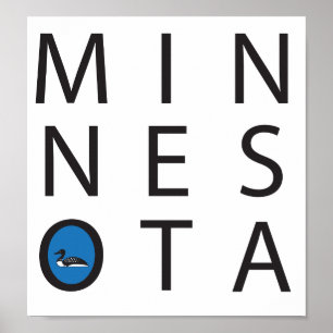 Modernes Minnesota mit einem Ballon Poster