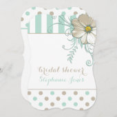 MODERNES MINT-BISK-DOTEN UND STREIFEN-Brautparty Einladung (Vorne/Hinten)