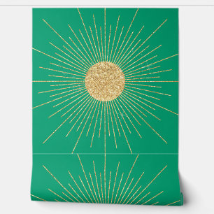 Modernes Mint Gold Sunshine Tapete