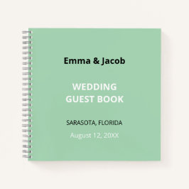 Modernes Mint Green Wedding Gästebuch Notizblock