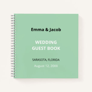 Modernes Mint Green Wedding Gästebuch Notizblock