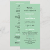 Modernes Mint Green Wedding Programm (Vorne/Hinten)