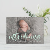 Modernes Mint-Pinselskript - Einführung in Foto Bi Ankündigung (Stehend Vorderseite)