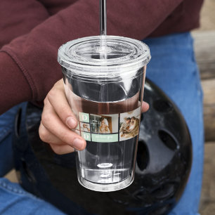 Modernes Minze Collage Foto Vater Bestes Geschenk Acryltrinkbecher