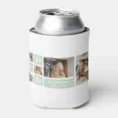 Modernes Minze Collage Foto Vater Bestes Geschenk Dosenkühler (Kanne Vorderseite)