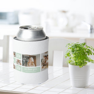 Modernes Minze Collage Foto Vater Bestes Geschenk Dosenkühler