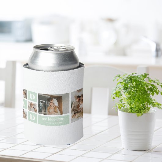 Modernes Minze Collage Foto Vater Bestes Geschenk Dosenkühler