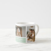 Modernes Minze Collage Foto Vater Bestes Geschenk Espressotasse (Vorderseite Rechts)