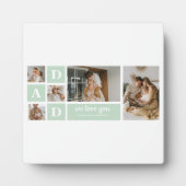 Modernes Minze Collage Foto Vater Bestes Geschenk Fotoplatte (Vorderseite)