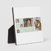 Modernes Minze Collage Foto Vater Bestes Geschenk Fotoplatte (Vorderseite)