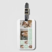 Modernes Minze Collage Foto Vater Bestes Geschenk Gepäckanhänger (Vorderseite Vertikal)