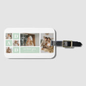 Modernes Minze Collage Foto Vater Bestes Geschenk Gepäckanhänger (Vorderseite (Horizontal))