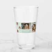 Modernes Minze Collage Foto Vater Bestes Geschenk Glas (Vorderseite)