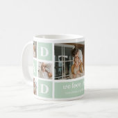 Modernes Minze Collage Foto Vater Bestes Geschenk Kaffeetasse (Vorderseite Links)