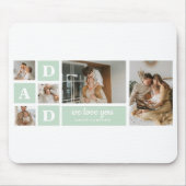 Modernes Minze Collage Foto Vater Bestes Geschenk Mousepad (Vorne)