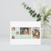 Modernes Minze Collage Foto Vater Bestes Geschenk Postkarte (Stehend Vorderseite)