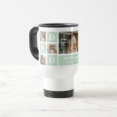 Modernes Minze Collage Foto Vater Bestes Geschenk Reisebecher (Vorderseite Links)